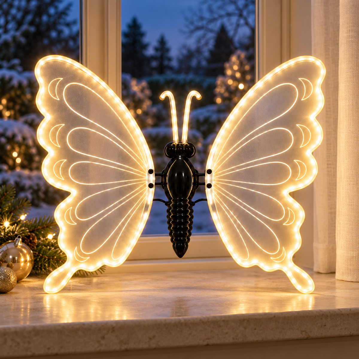 Anna's Collection Verlicht Kerstfiguur Vlinder Warm Wit Bewegend 60 x 60 x 7 cm