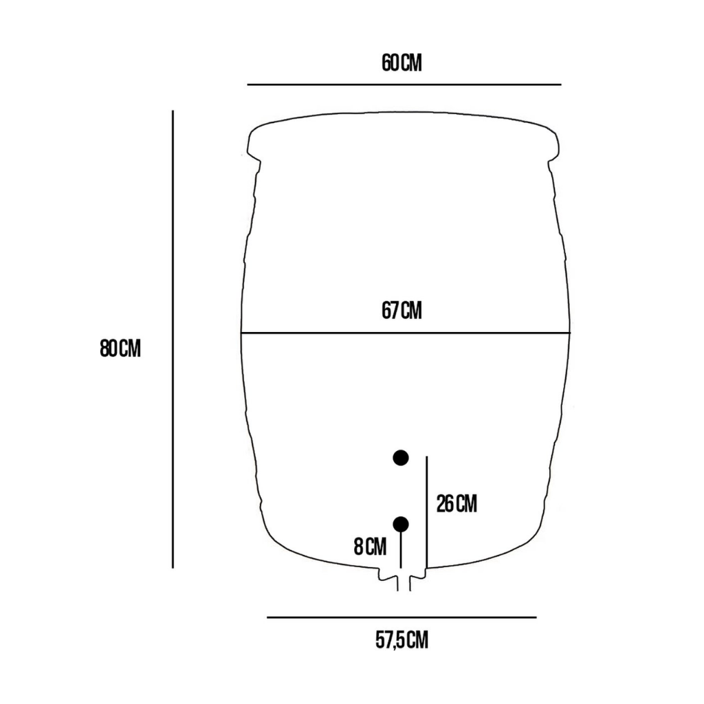 Roto Regenton 240L Houtlook 70 x 86 cm