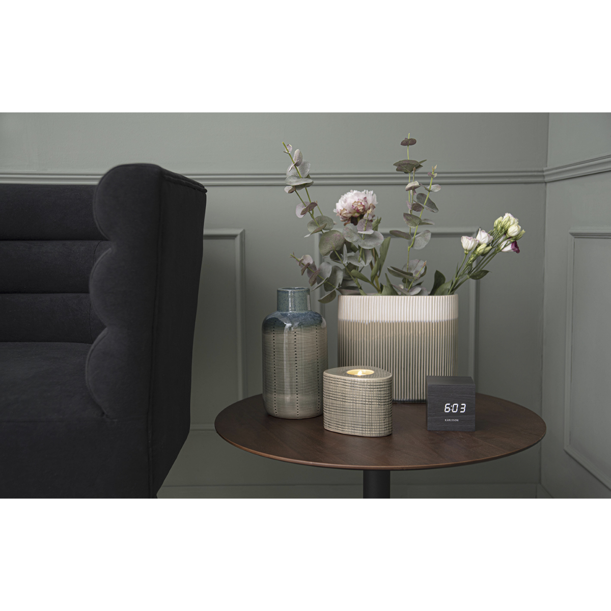 Karlsson Wekker Mini Cube LED Zwart 8 x 8 x 8 cm