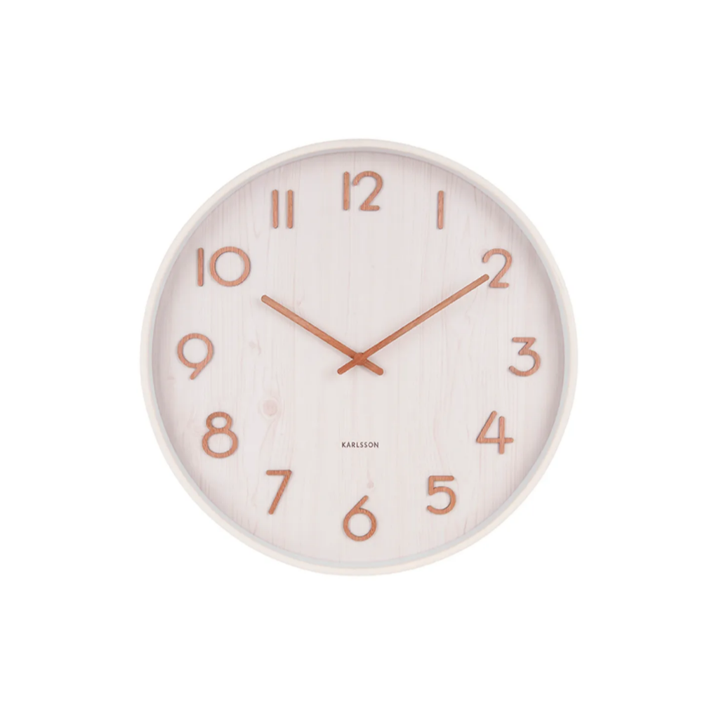 Karlsson Wandklok Pure Lindehout Wit Large 60 x 5.4 cm