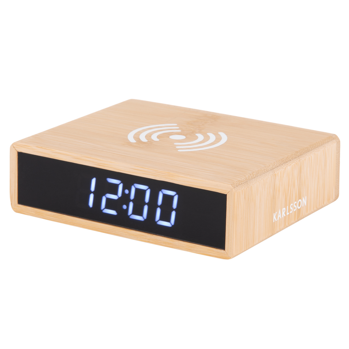 Karlsson Wekker Flat LED Bamboe 10.6 x 8 x 3.1 cm