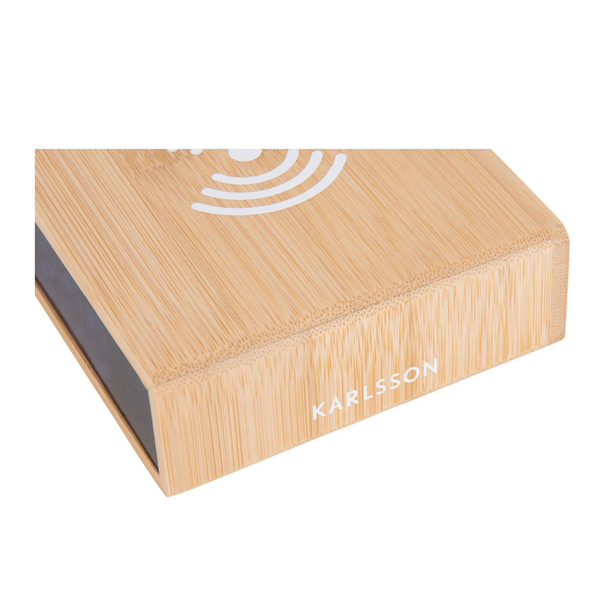 Karlsson Wekker Flat LED Bamboe 10.6 x 8 x 3.1 cm