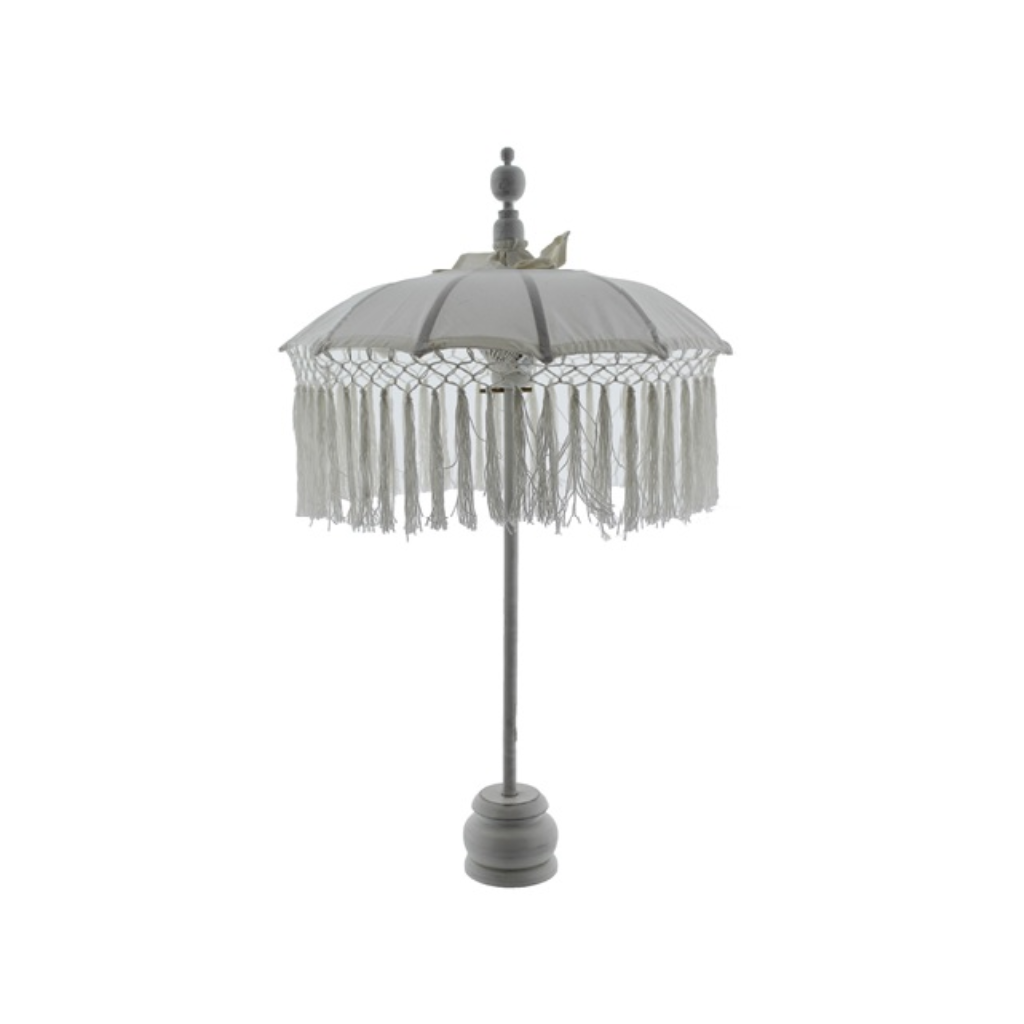 Van der Leeden Parasol Bali Small Macrame Wit 75 x 50 cm