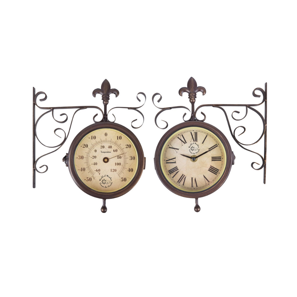 Esschert Design Stationsklok inclusief thermometer