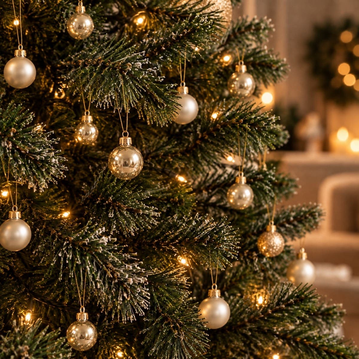 Decoris Kerstbal Glas Crème Beige 16 stuks 35 cm
