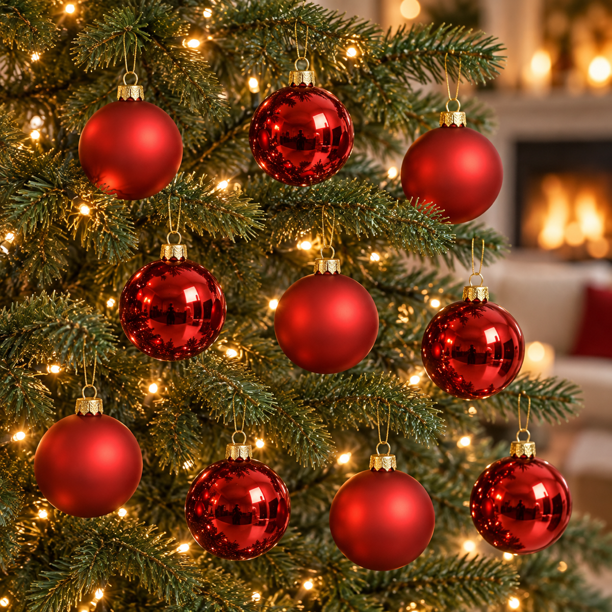 Decoris Kerstballen Glas Rood Ø 6 cm 10 Stuks