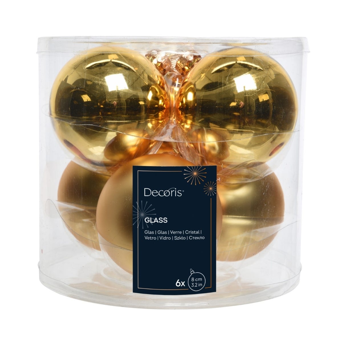 Decoris Kerstballen Glas Goud Ø 8 cm 6 Stuks