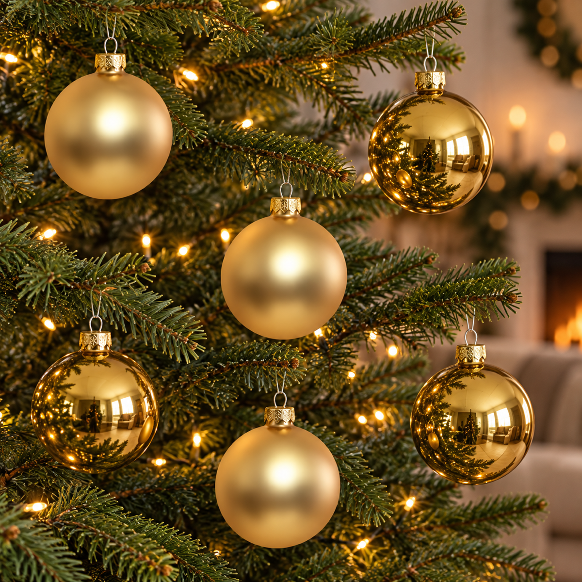 Decoris Kerstballen Glas Goud Ø 8 cm 6 Stuks