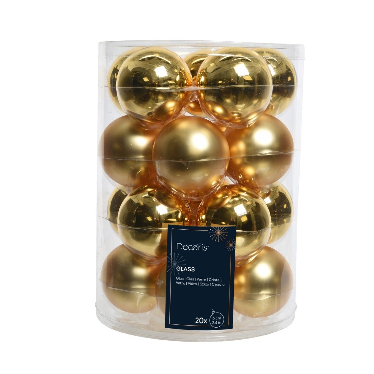 Decoris Kerstballen Glas Goud Ø 6 cm 20 Stuks