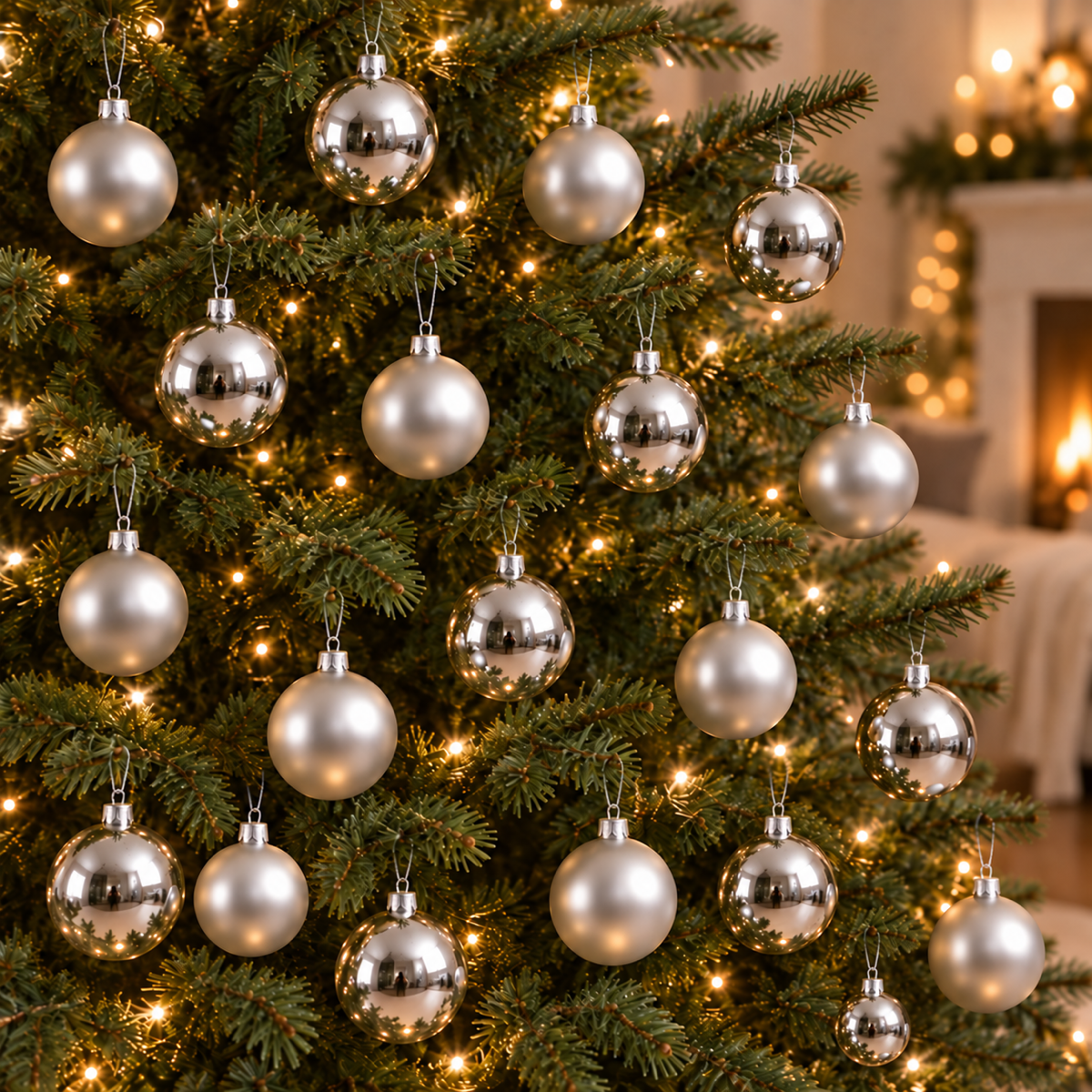 Decoris Kerstballen Glas Zilver Ø 6 cm 20 Stuks