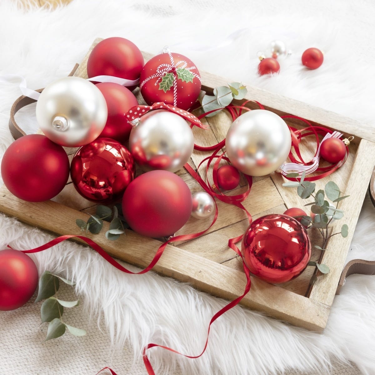 Decoris Kerstballen Glas Rood Ø 6 cm 20 Stuks