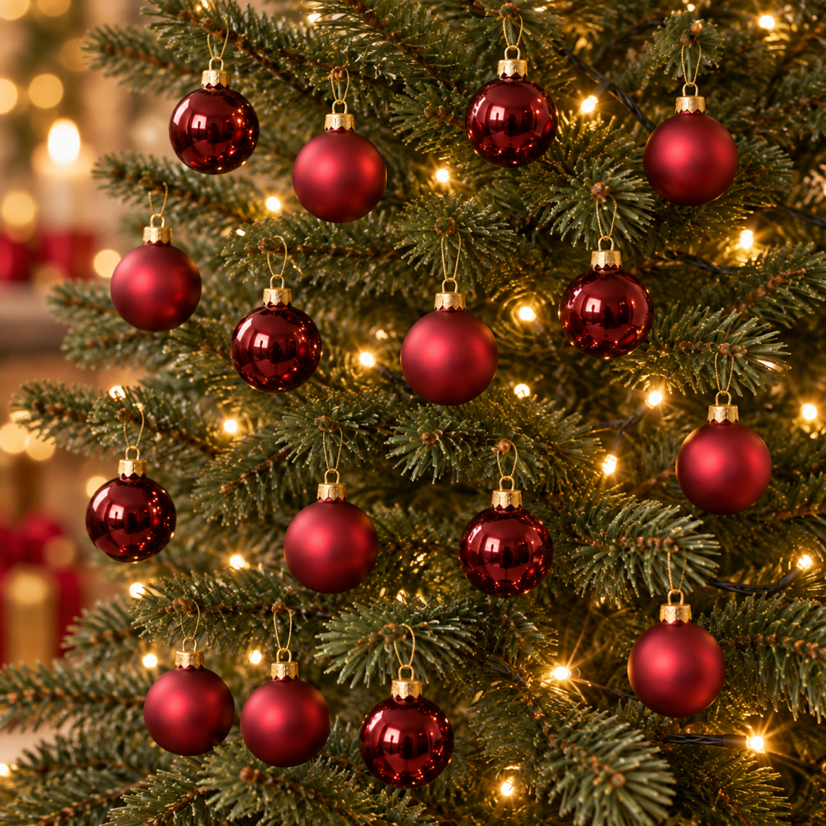 Decoris Kerstbal Glas Rood 16 stuks 35 cm