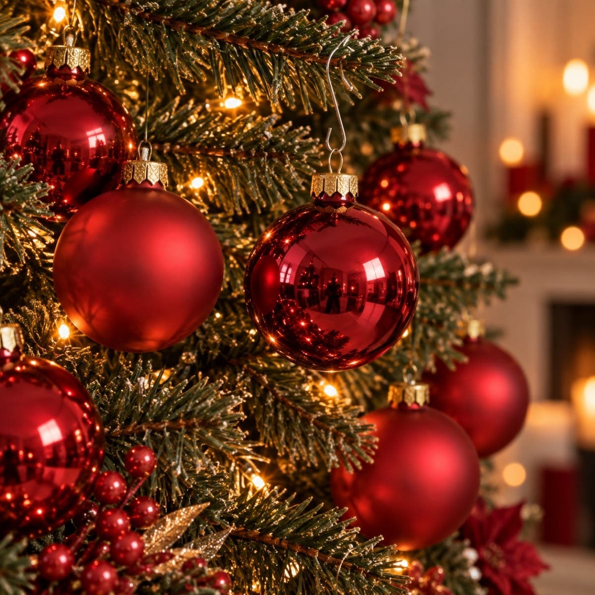 Decoris Kerstbal Glas Mix Rood 16 stuks 8 cm