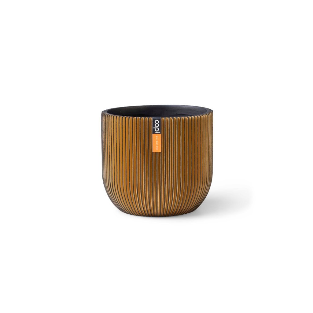 Capi Europe Pot bol Groove zwart goud 9 x 9 x 8 cm