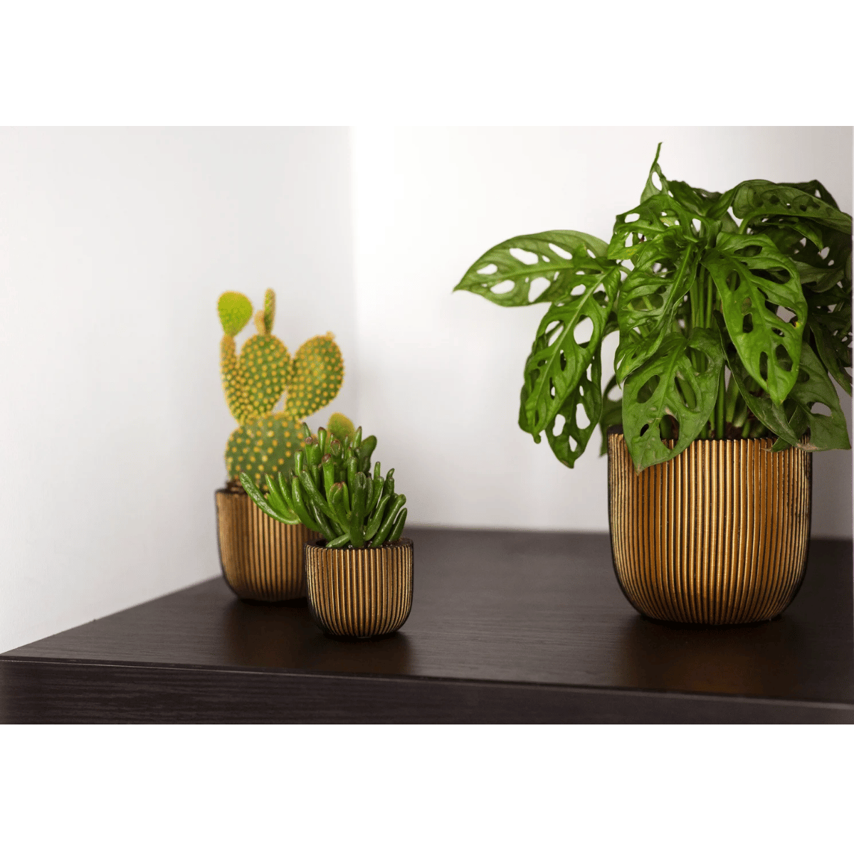 Capi Europe Pot bol Groove zwart goud 17 x 17 x 15 cm