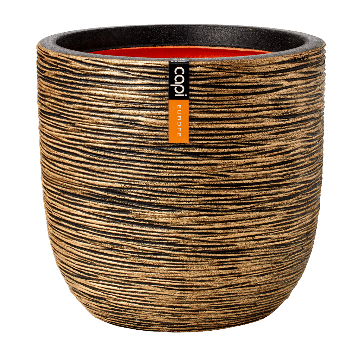 Capi Europe Bloempot Groove Zwart Goud 44 x 46 cm