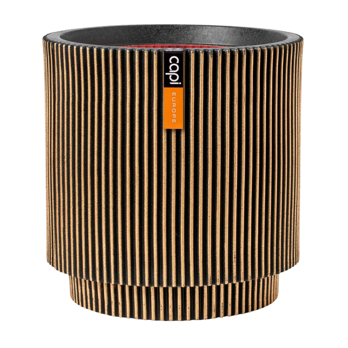 Capi Europe Bloempot Groove Zwart Goud 44 x 46 cm