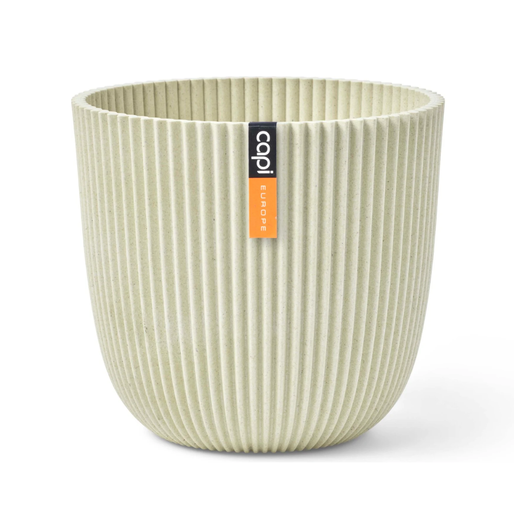 Capi Europe Bloempot Groove Zaagsel Beige 25 x 23 cm