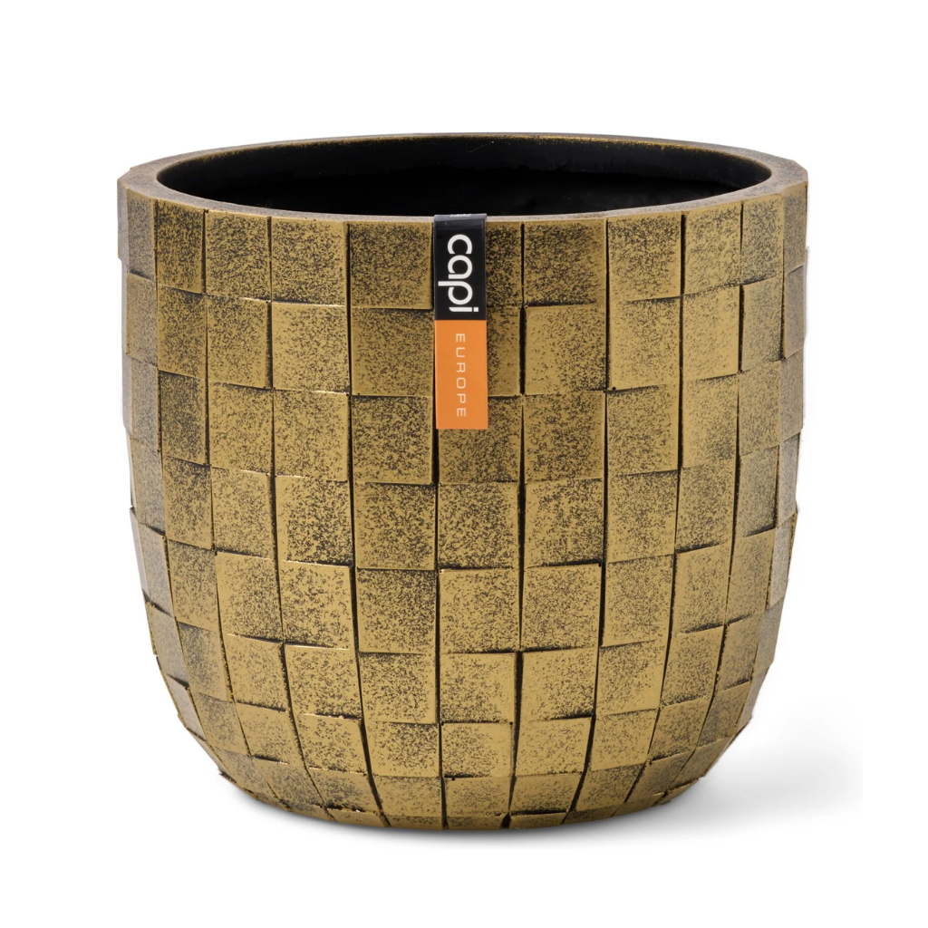 Capi Europe Bloempot Blocks Zwart Goud 9 x 8 cm