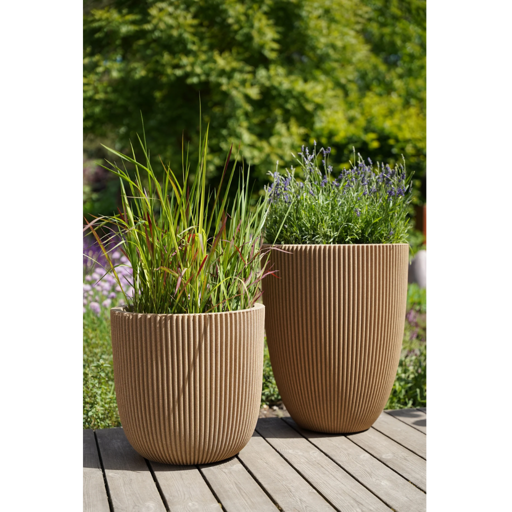 Capi Europe Bloempot Groove Beige 35 x 34 cm