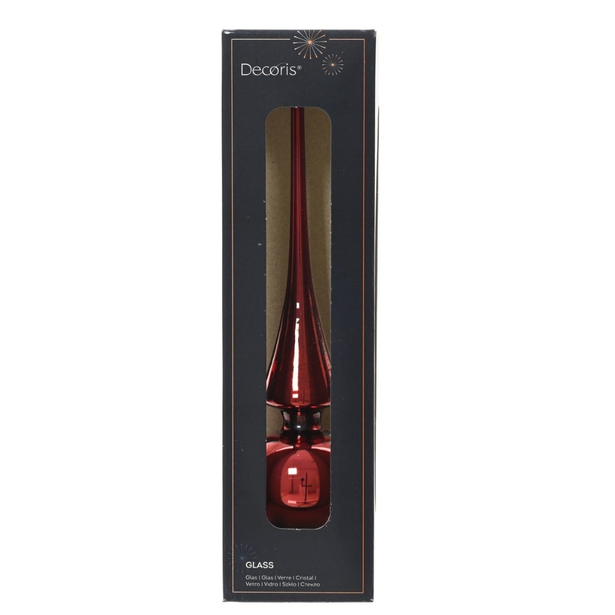Decoris Piek Glas Rood Ø 6 cm 1 Stuk