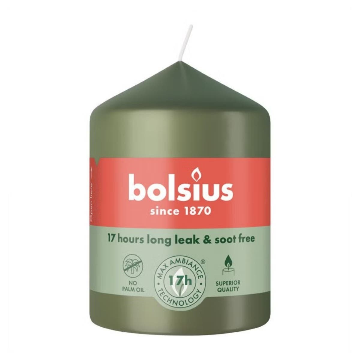 Bolsius Stompkaars Fris Olijf 5.8 x 8 cm