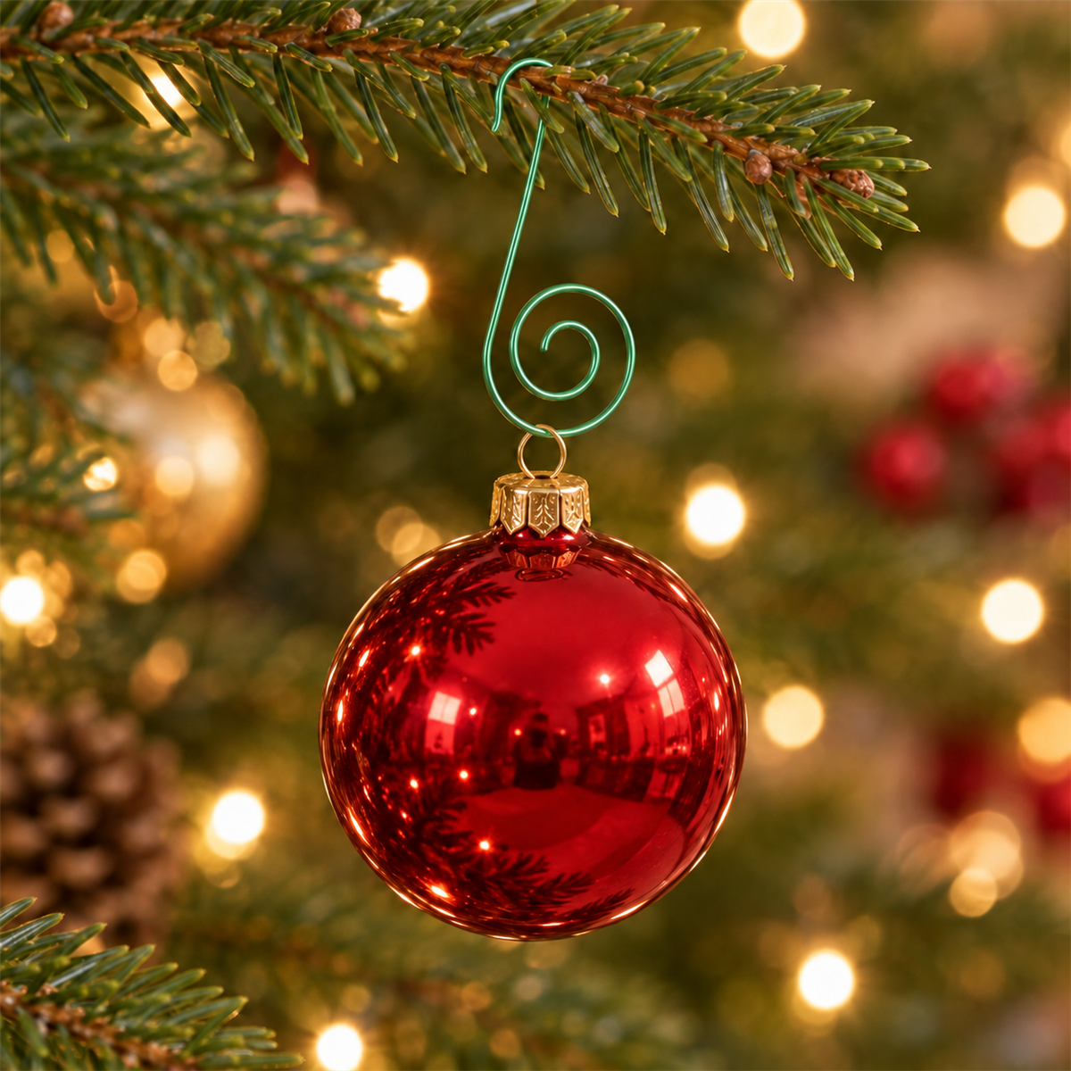 De Bosrand Kerstbalhaakjes Groen 40 stuks