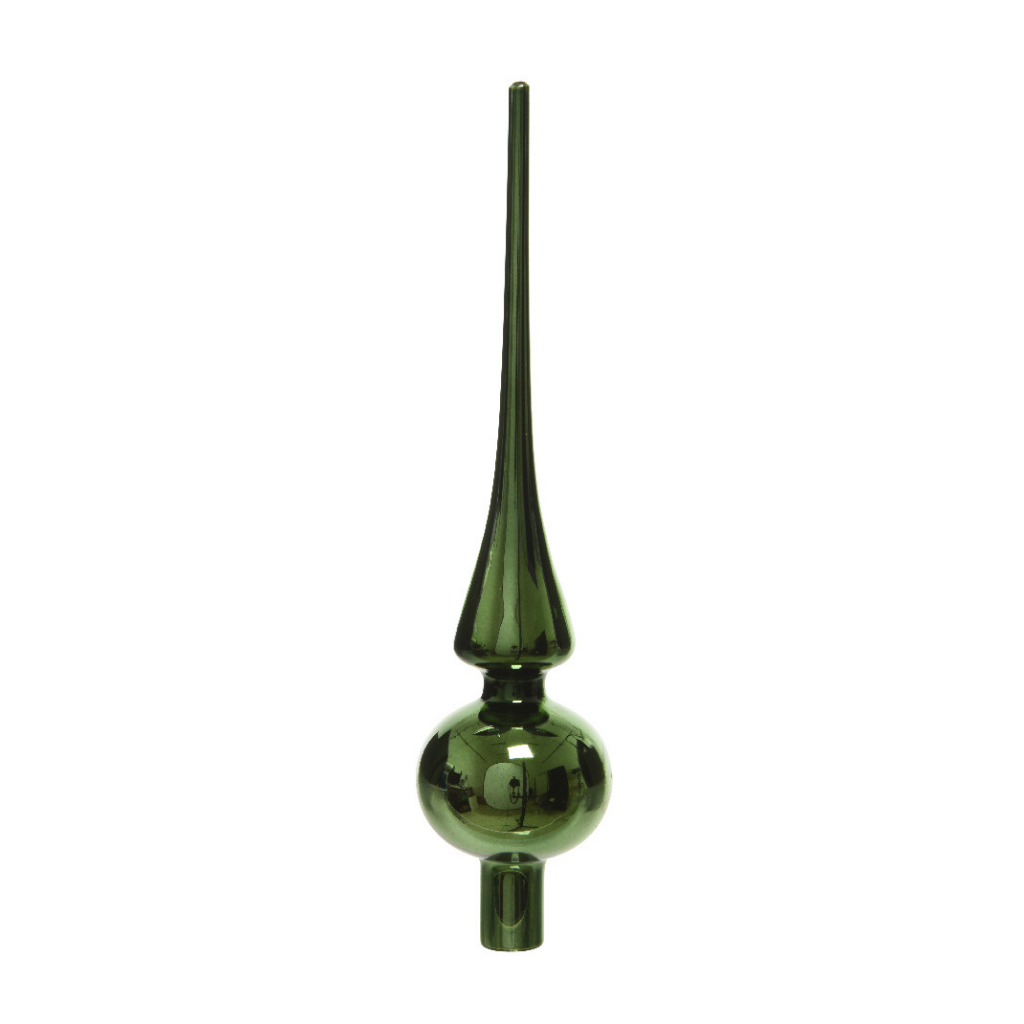 Decoris Piek glas dennengroen glanzend 26 cm