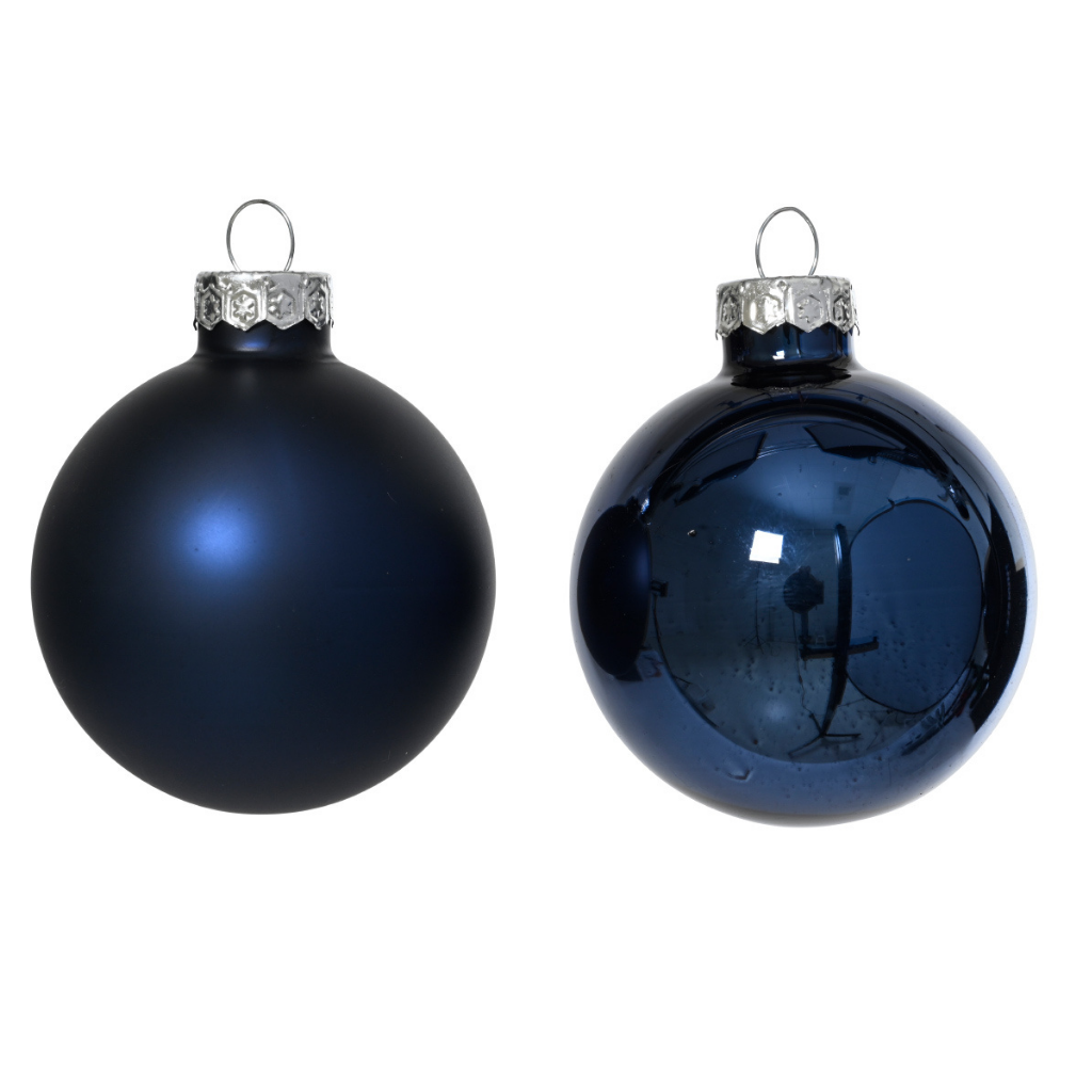 Decoris Kerstballen glas nachtblauw 24 stuks Ø2.5 cm