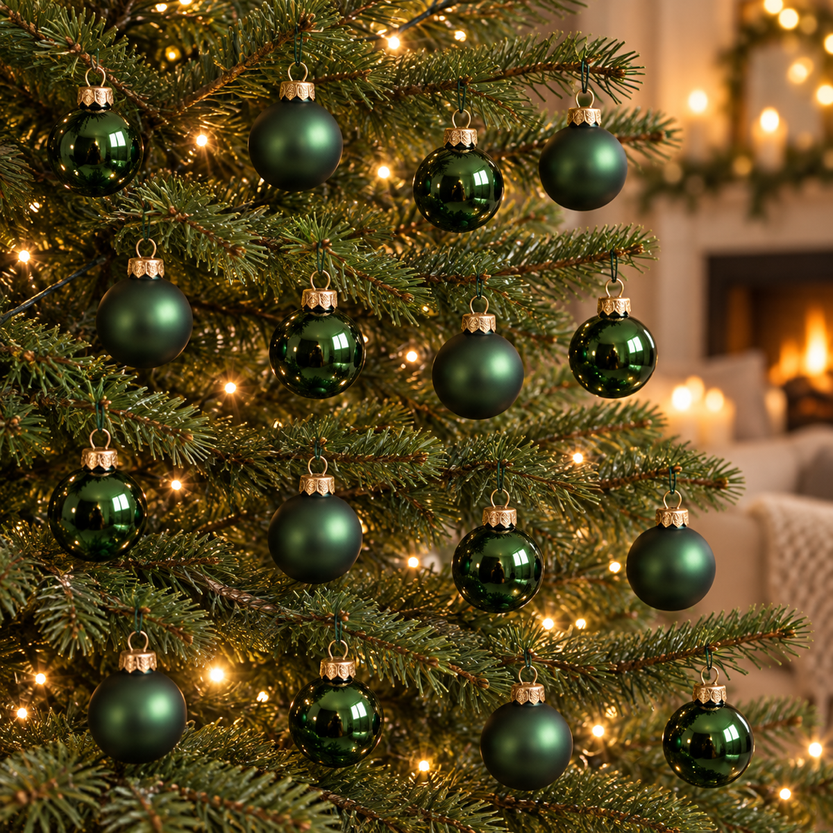 Decoris Kerstbal Glas Groen 16 stuks 35 cm