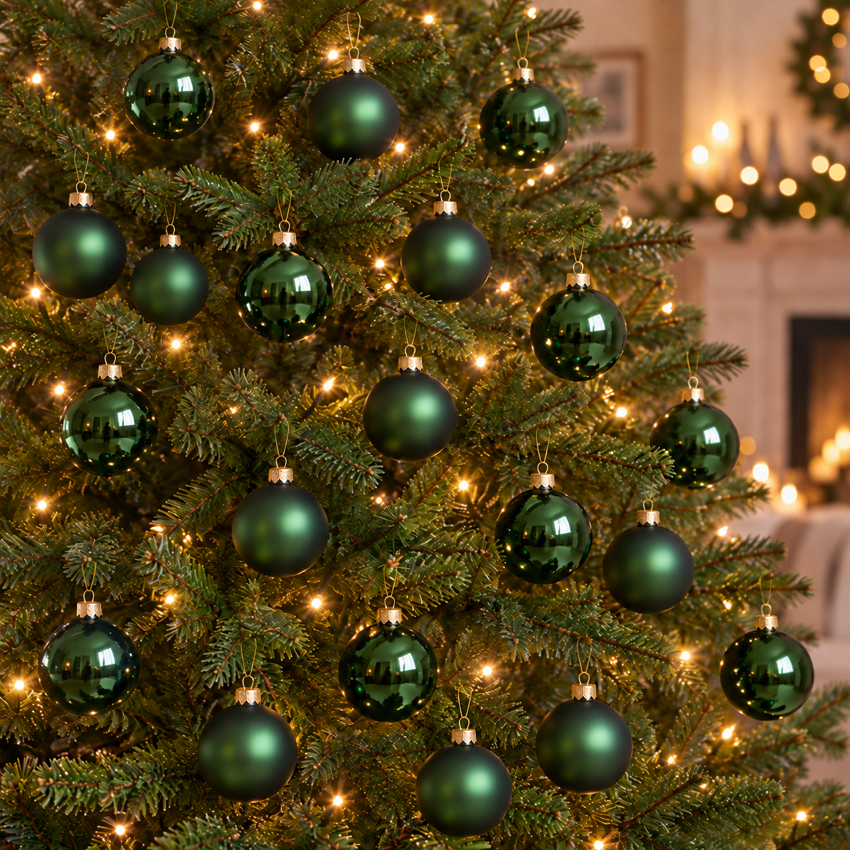 Decoris Kerstbal Glas Mix Groen 20 stuks 6 cm
