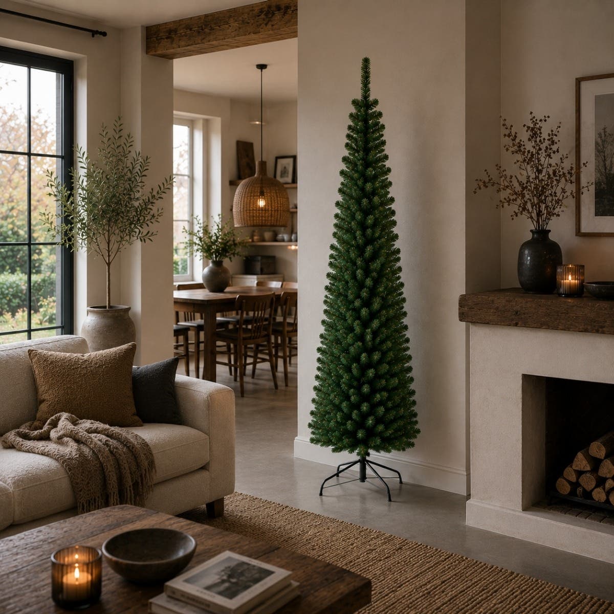 Everlands Kunstkerstboom Pencil Pine Groen 240 x 70 cm