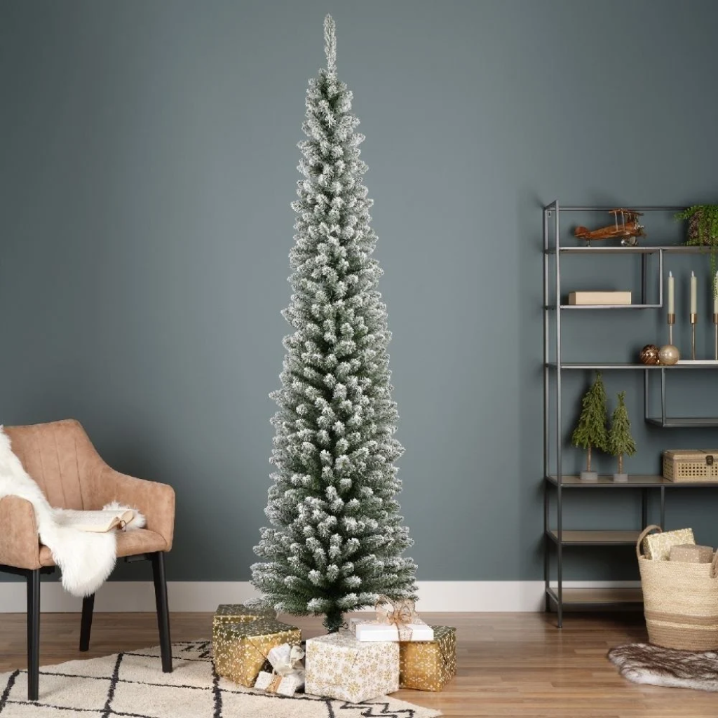 Everlands Kunstkerstboom Pencil Pine Sneeuw 240 x 70 cm