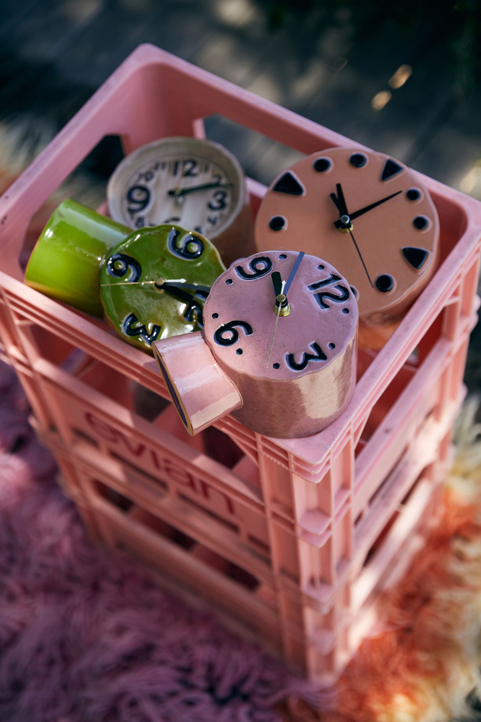 HKliving Tafelklok Retro Ceramics Roze