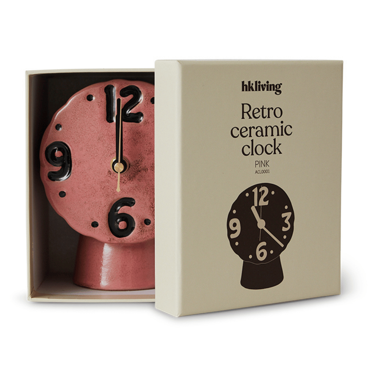 HKliving Tafelklok Retro Ceramics Roze