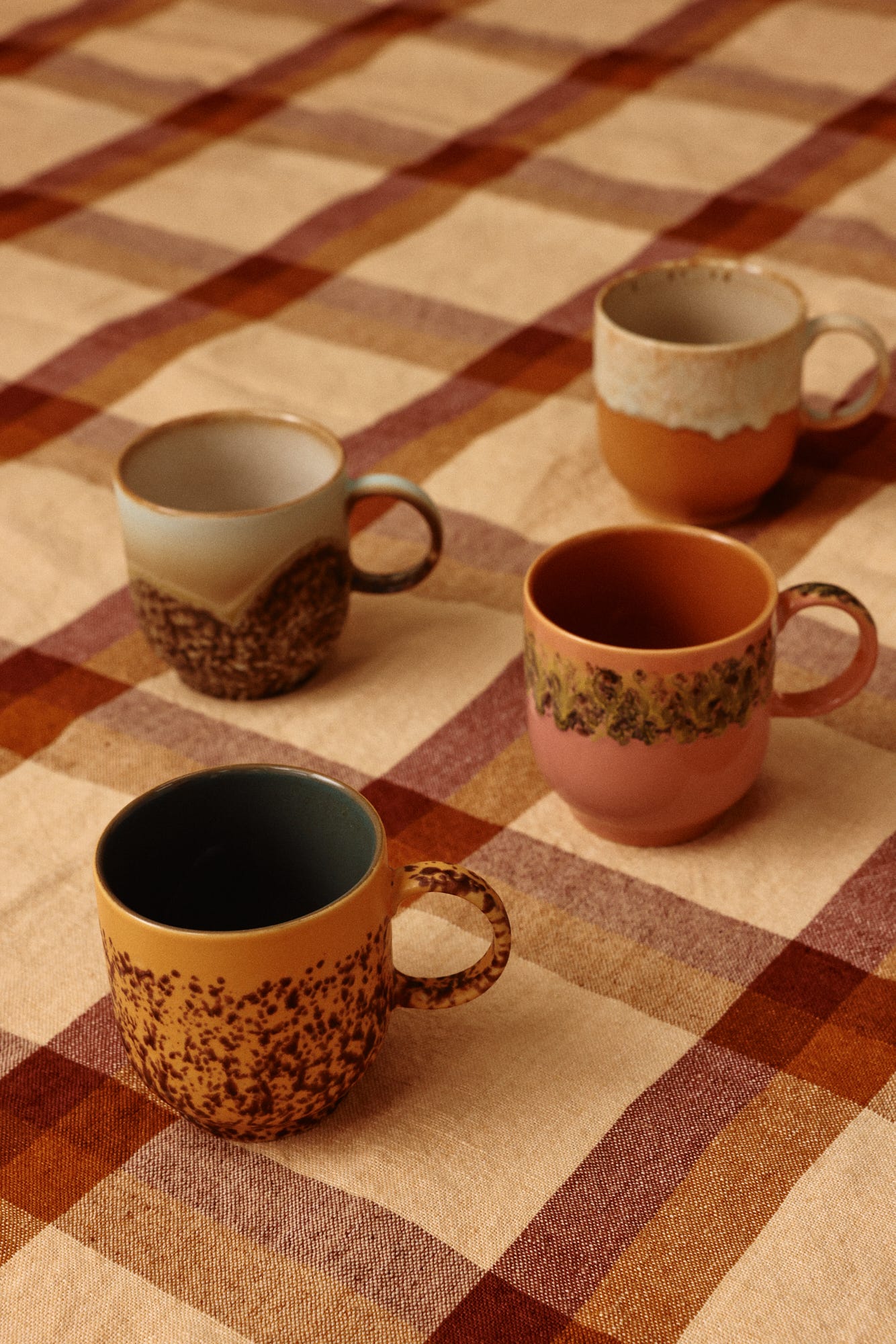 HKliving Koffiekopje 70's Ceramics Cape 4 stuks 0.25 L