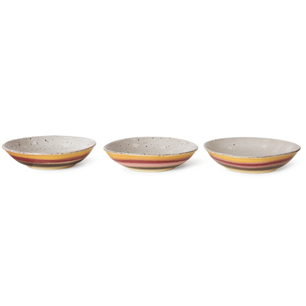HKliving Currybord 70's Ceramics Hibiscus 2 stuks 22 cm