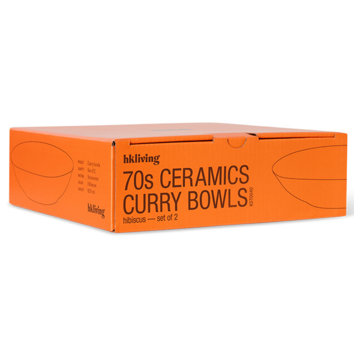 HKliving Currybord 70's Ceramics Hibiscus 2 stuks 22 cm