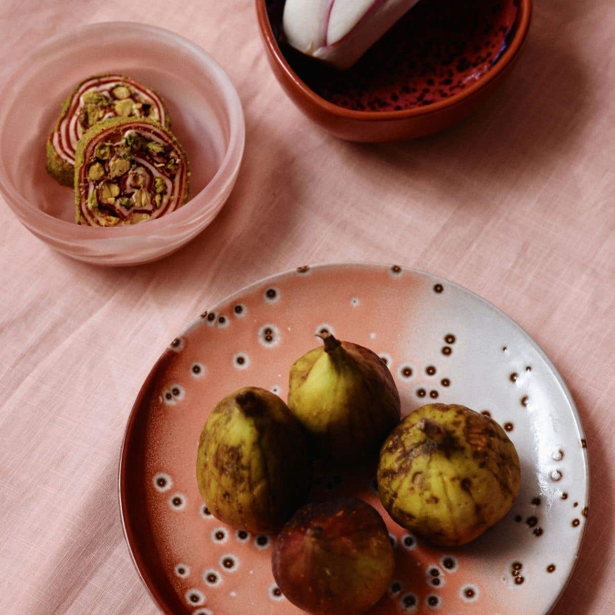 HKliving Desertbord 70's Ceramics Lychee 2 stuks 17.5 cm