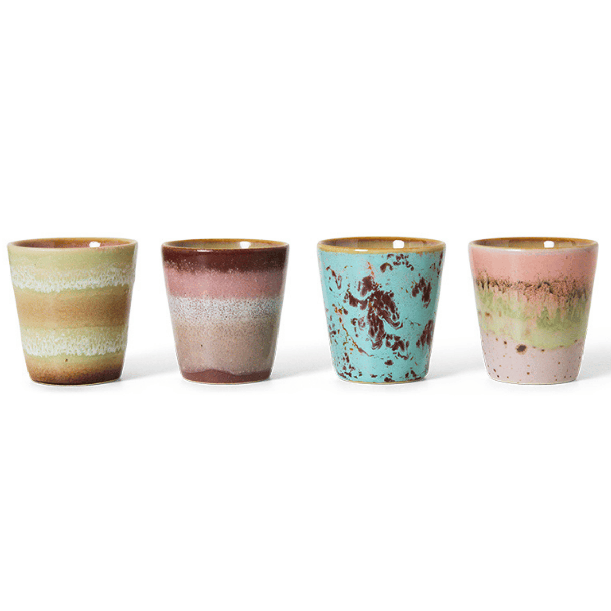 HKliving Ristrettokopje 70's Ceramics Solar 4 stuks 0.1 L