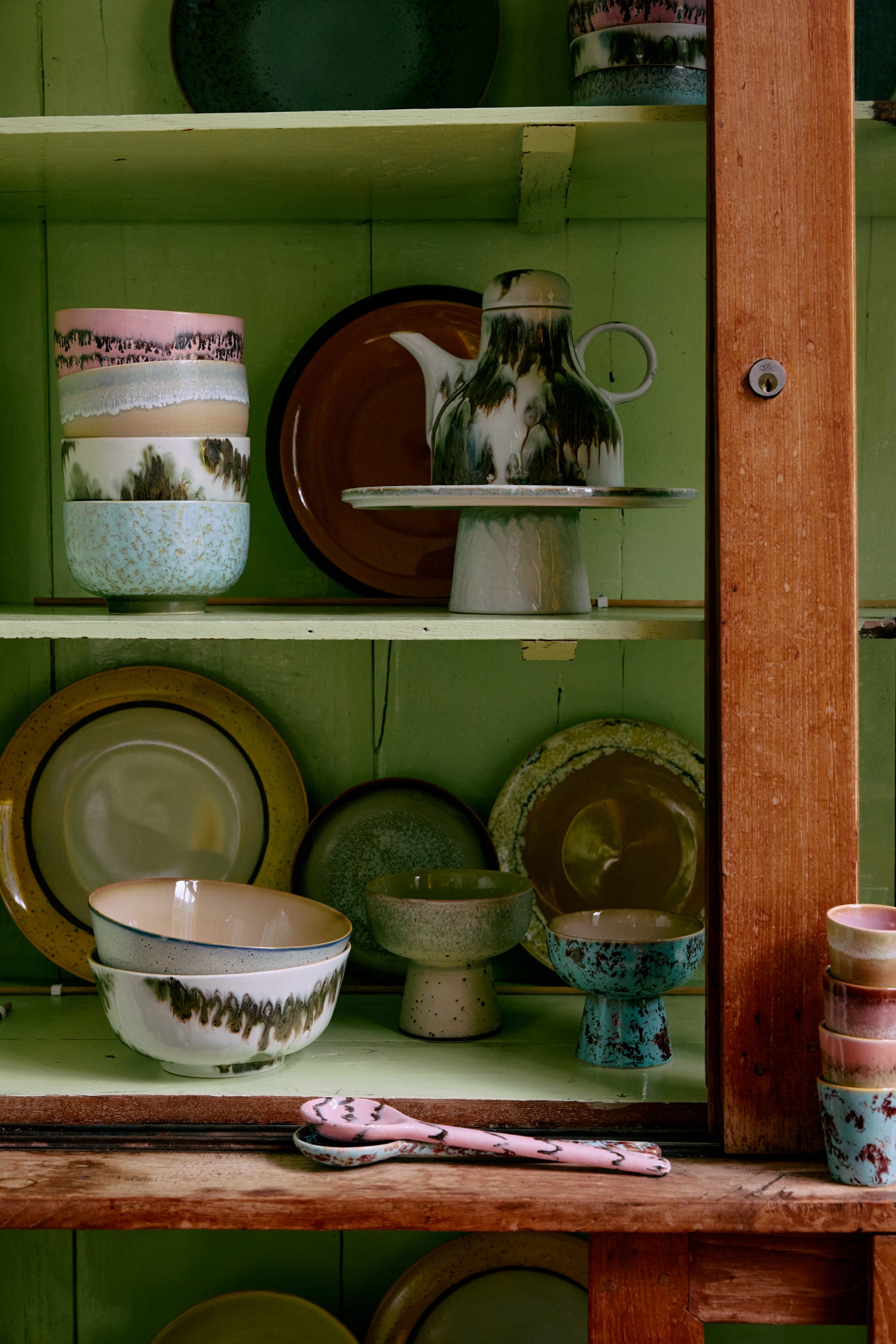 HKliving Saladebestek 70's Ceramics Sprinkle 2 stuks