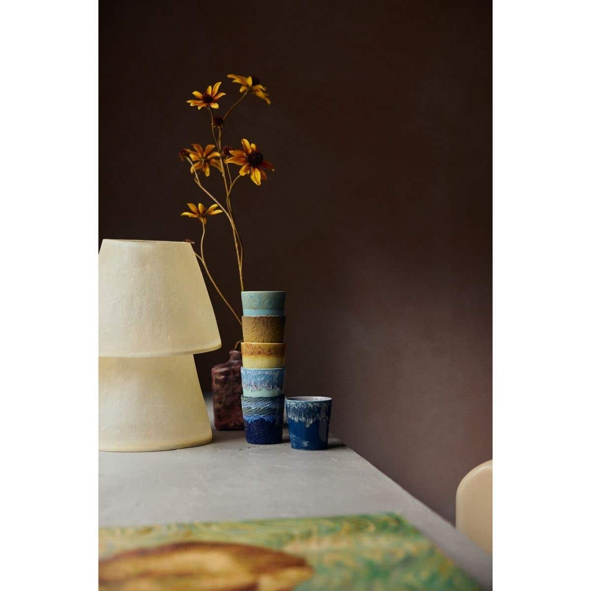 HKliving Koffiekopje 70's Ceramics Van Gogh Sunflowers 2 stuks 0.23 L