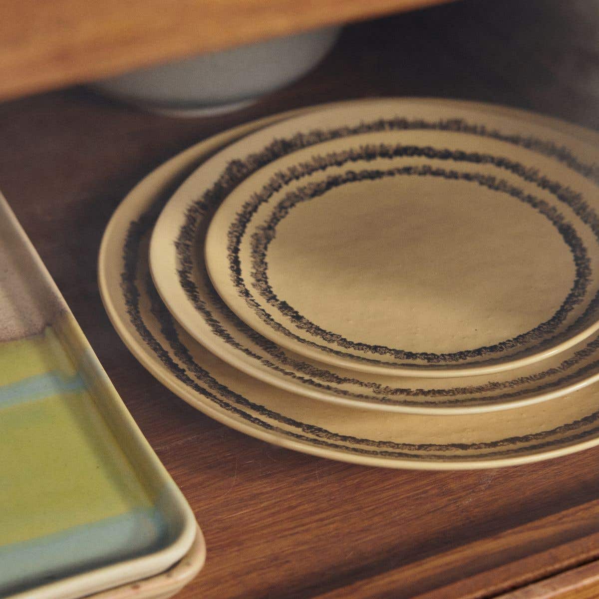 HKliving Dinerbord 70's Ceramics Vanilla 2 stuks 27.5 cm