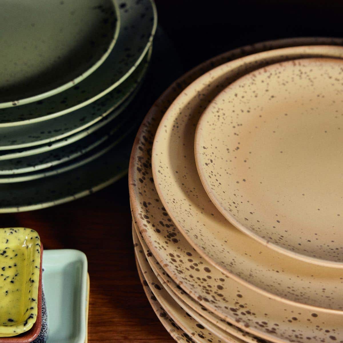 HKliving Ontbijtbord 70's Ceramics Grit 2 stuks 22 cm