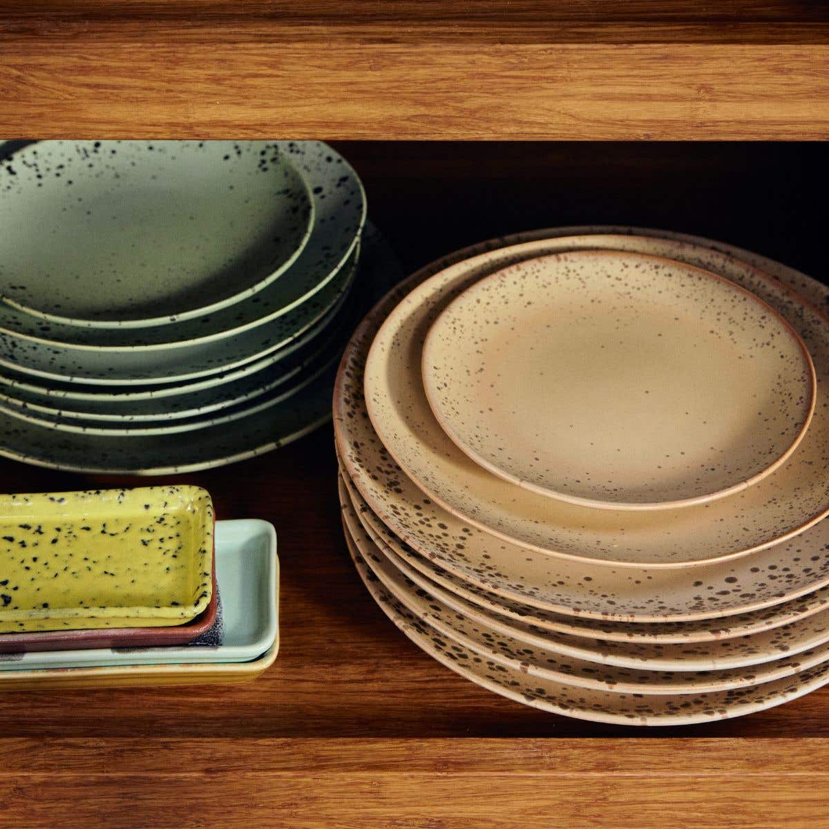 HKliving Ontbijtbord 70's Ceramics Grit 2 stuks 22 cm
