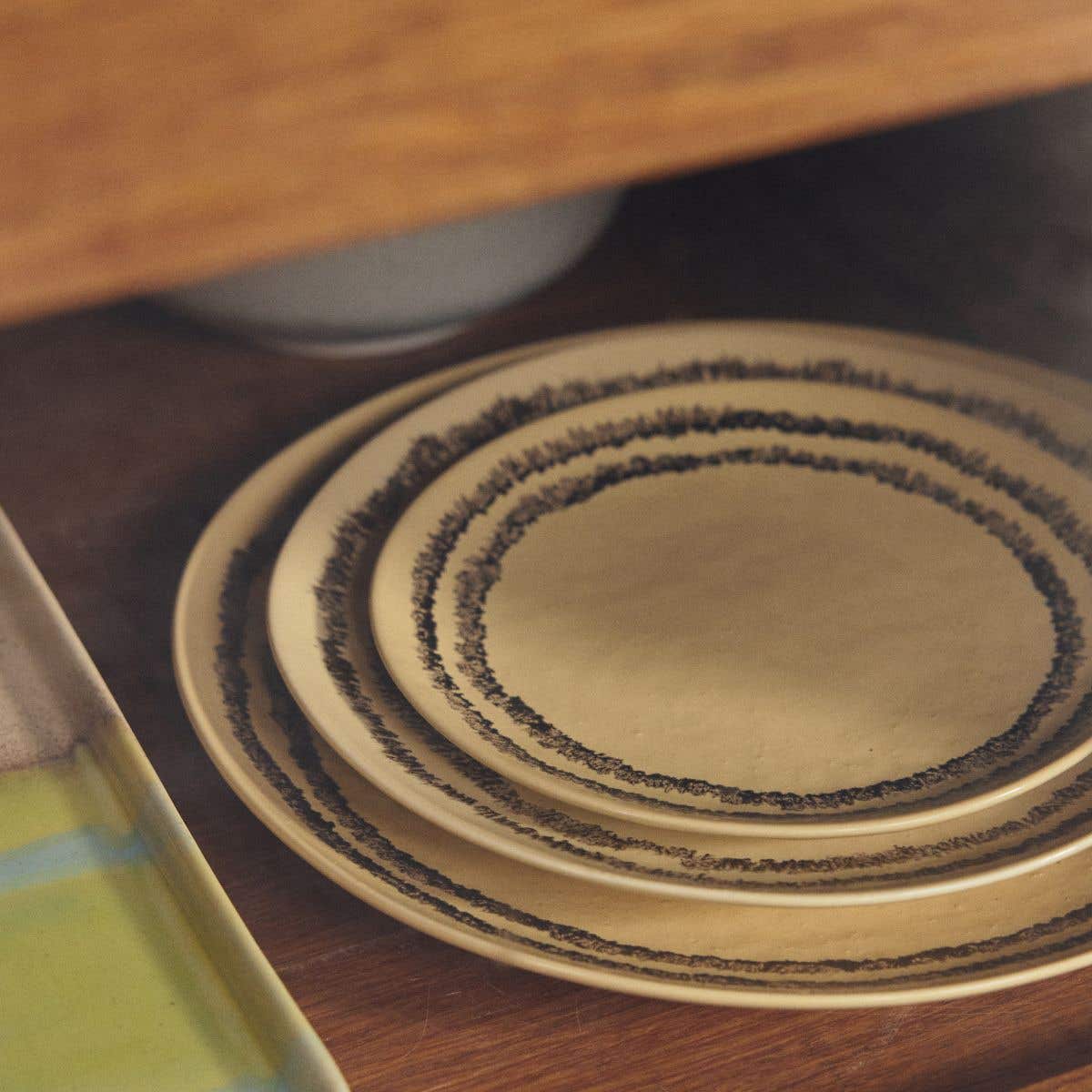 HKliving Desertbord 70's Ceramics Vanilla 2 stuks 17.5 cm