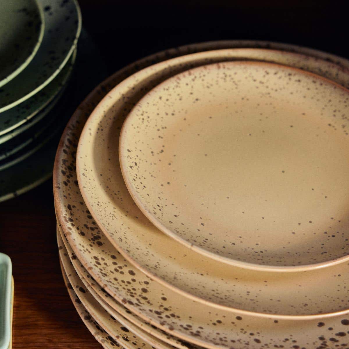HKliving Desertbord 70's Ceramics Grit 2 stuks 17.5 cm