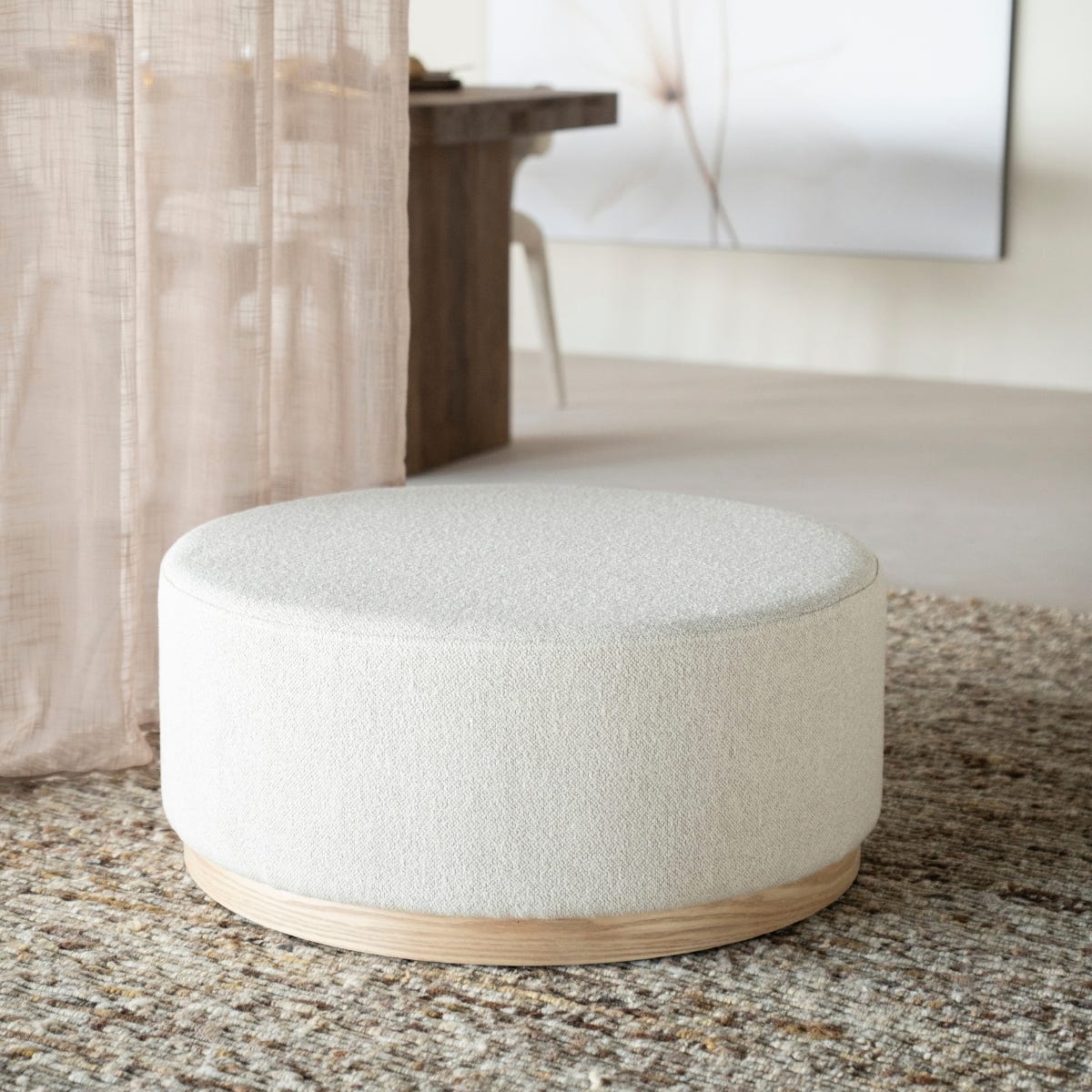 Eleonora Poef Avah Large Mantz Beige 80 x 80 x 35 cm