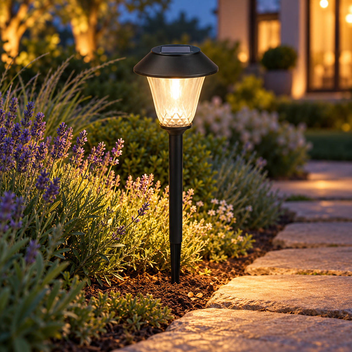 Luform Lightning Solar Tuinlamp St Tropez Zwart 42 x 12 cm