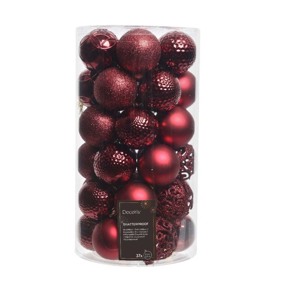 Decoris Kerstballen Set van 37 Rood 6 cm